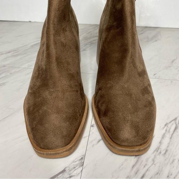 Dolce Vita Indiga Faux Suede Brown Heeled Bootie 9 - Picture 10 of 13